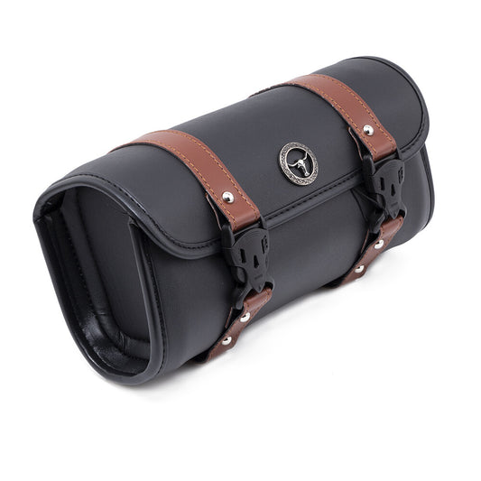 ya 11 6.5 New Motorcycle PU Leather Handlebar Front Fork Tool Bag Storage Pouch Basket