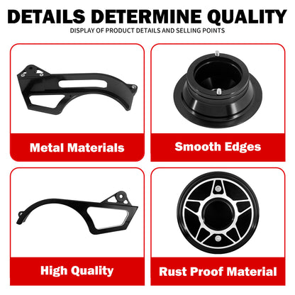 ya 5 8.7 Black Side Sprocket Pulley Engine Cover for Harley Sportster S RH1250S 2021-2023