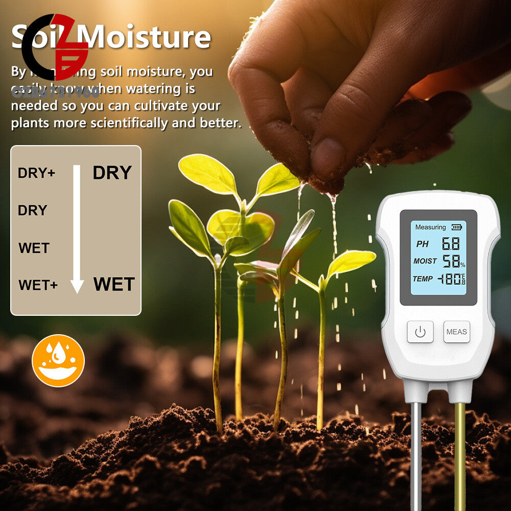 ya 26 3 in 1 Soil PH Tester LCD S n Soil Temperature Humidity Meter Garden Planting
