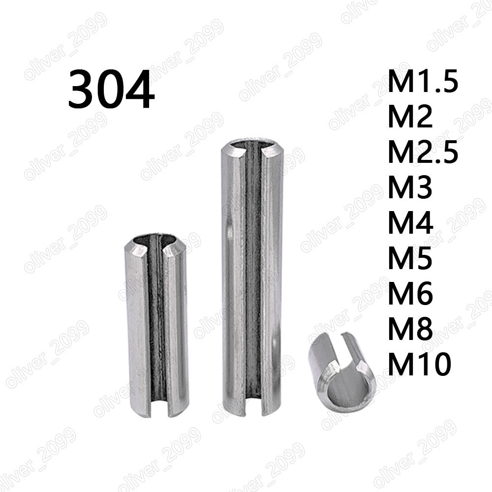 304 Stainless Steel Spring Type Straight Pins Slotted M1.5 M2 M3 M4 M5 M6 M8 M10