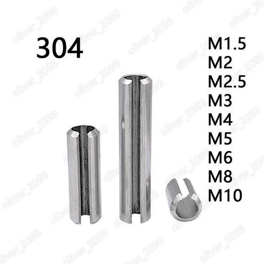 304 Stainless Steel Spring Type Straight Pins Slotted M1.5 M2 M3 M4 M5 M6 M8 M10