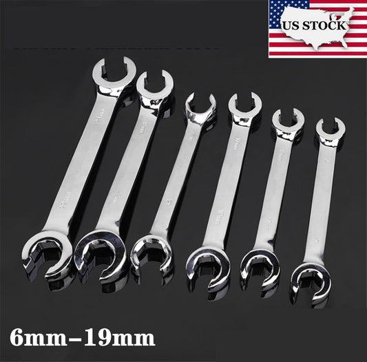 ya 1 7.3 6Pcs Metric Flare Nut Spanner Wrench Set For Brake / A/C/ Diesel Lines Injectors