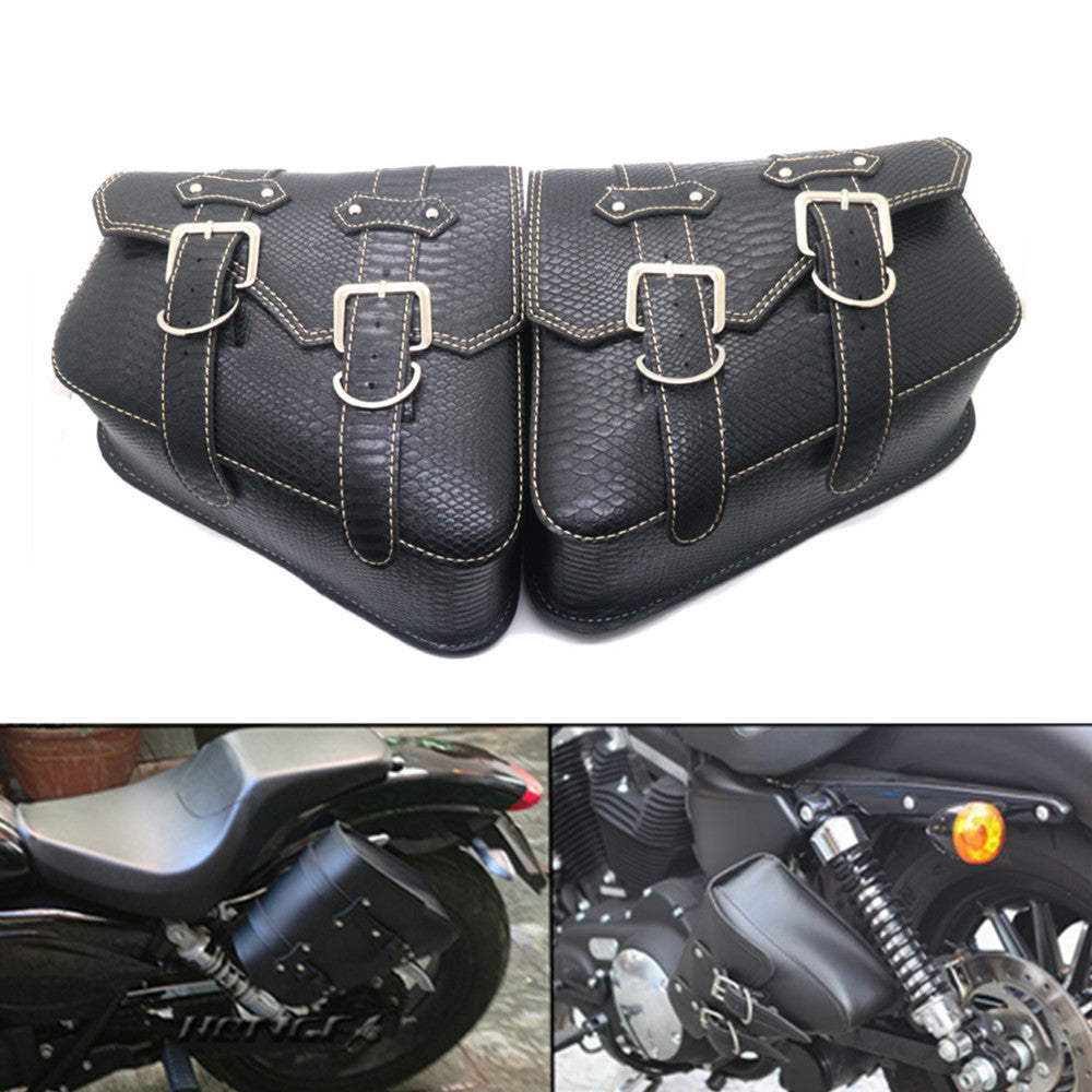 ya 11 6.5 New Saddlebags PU Crocodile Leather Pouch Bag for Harley Sportster XL 883 1200