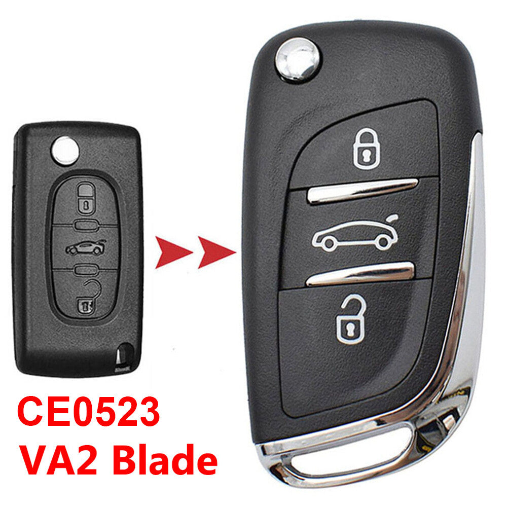 ya 5 8.7 button flip key fob case shell for Peugeot 307 308 3008 5008 VA2 CE0523