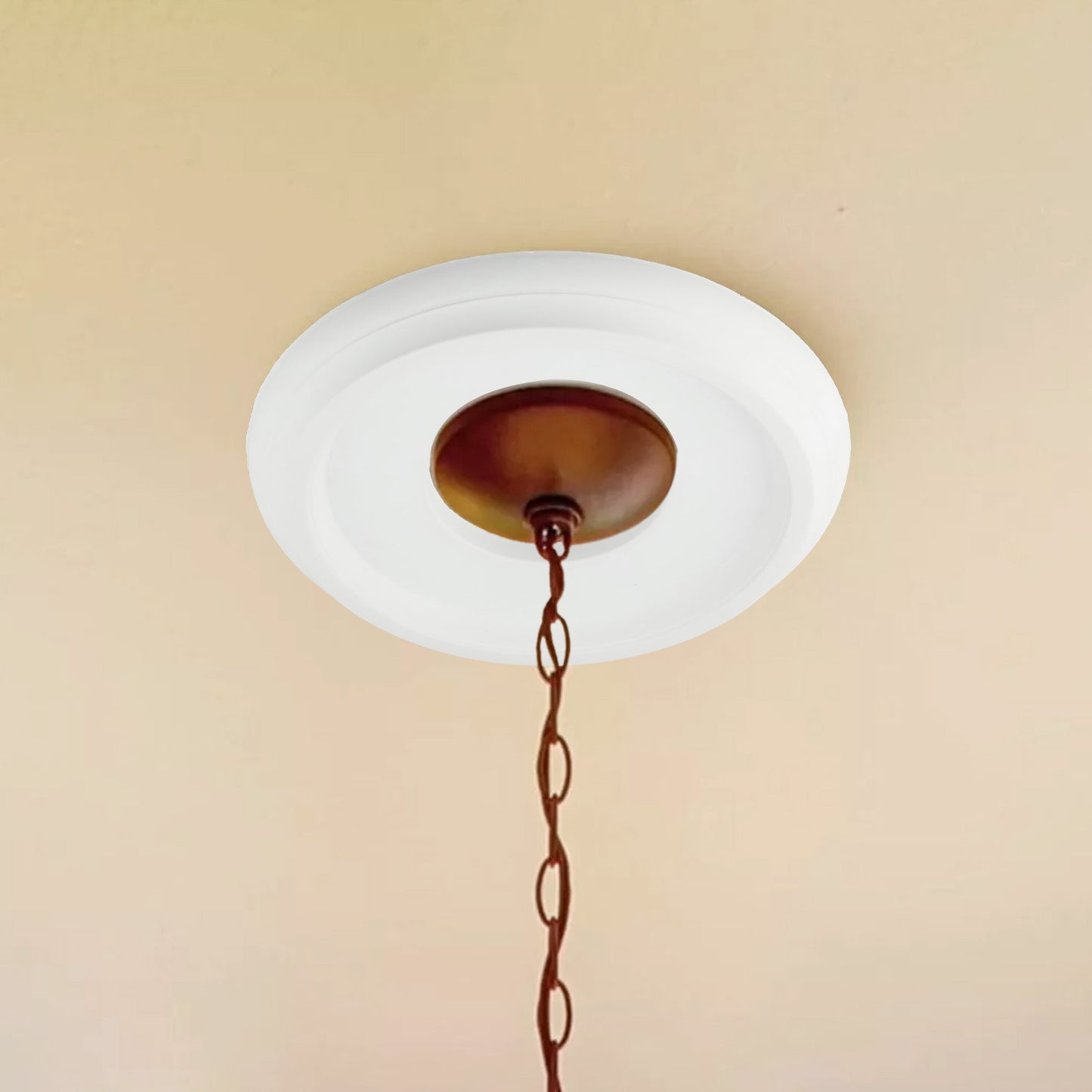 ya 26 Home Round Split Medallion PU Decorative Ceiling Fan Light Fixtures Covers Plate