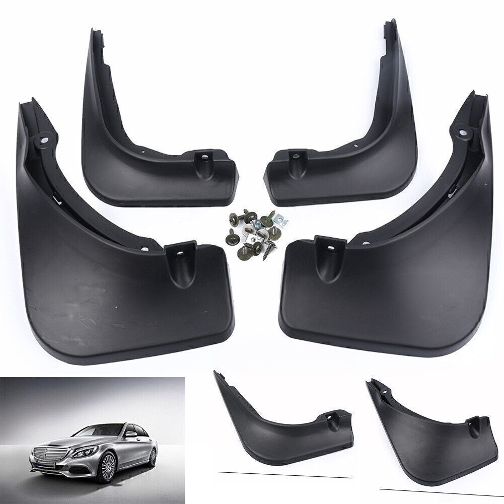 ya 7 6.10.2 4x Splash Guards Mud Flaps Fit 2014-2018 for Mercedes-benz C Class Sedan W205