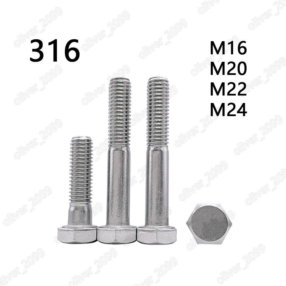 316 Stainless Steel Hexagon Head Bolts Partial Thread DIN931 M16 M20 M22 M24