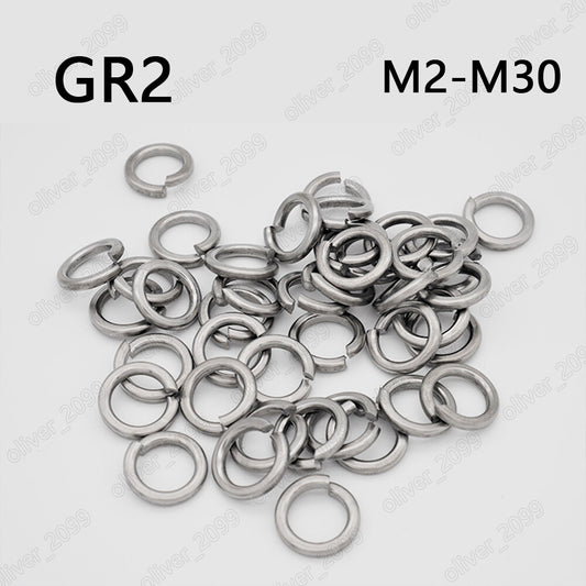 Titanium GR2 Helical Spring Lock Washers M2 M2.5 M3 M4 M5 M6 M8 M10 M12 M14-M30