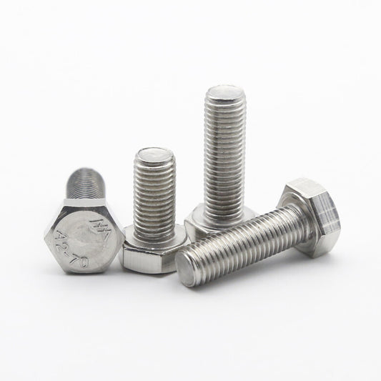 M9 Hexagon Head Bolts 304 Stainless Steel Hex Head Screws Pitch 1.0 / 1.25 / 1.5