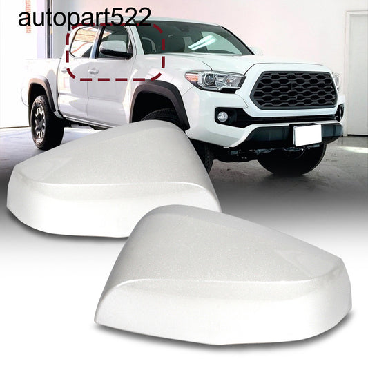 ya 7 6.10 for Toyota Tacoma 2016-2021 Pair Pearl White Mirror Cover W/ Turn Signal Cutout