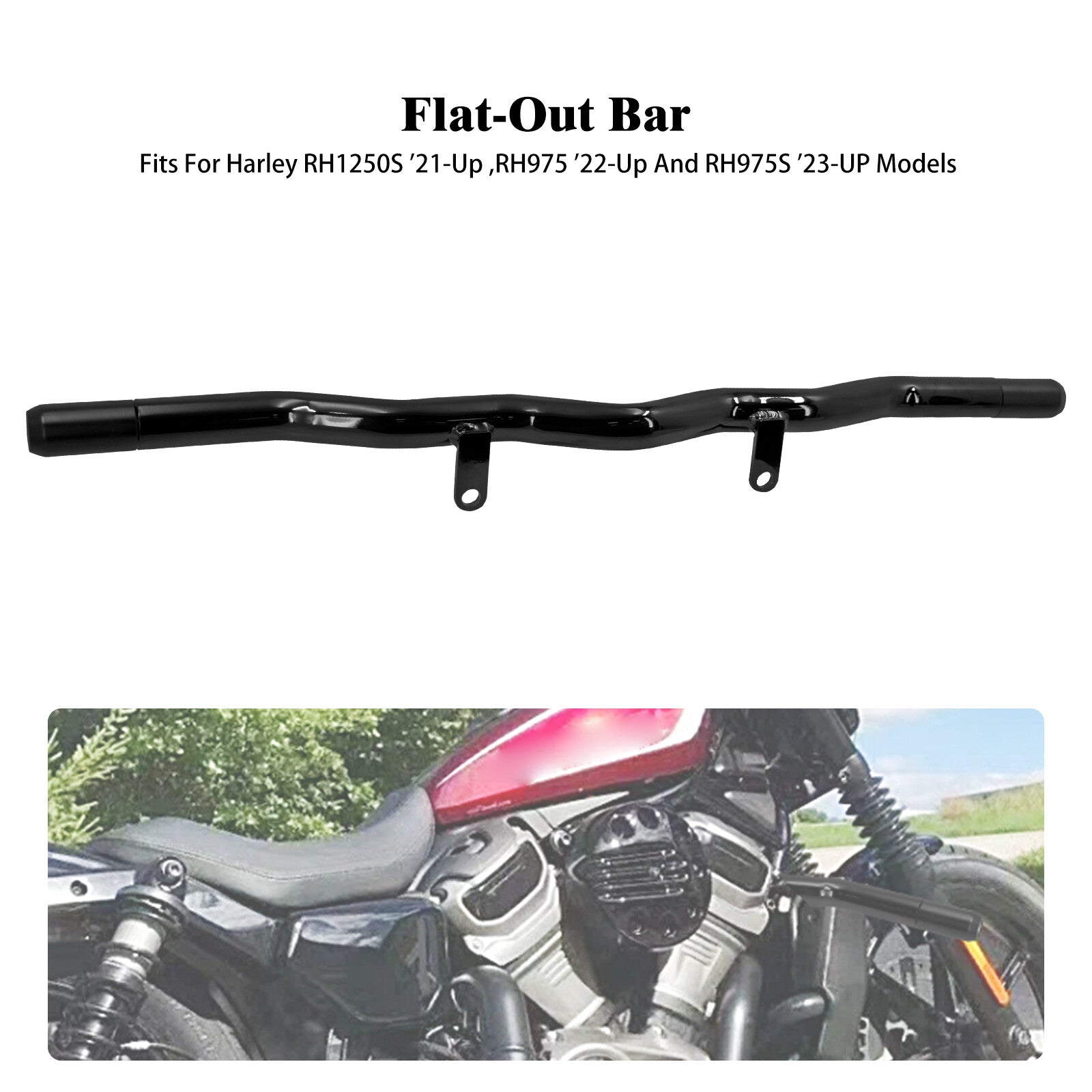 ya 2 6.30 Black Engine Guard Highway Crash Bar for Harley Sportster S RH975 RH1250S 21-24