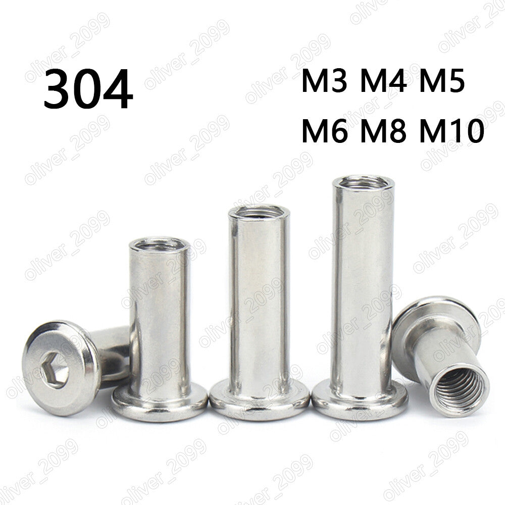 304 Stainless Steel Rivet Nut Hex Socket Furniture Connector Cap Nuts Barrel