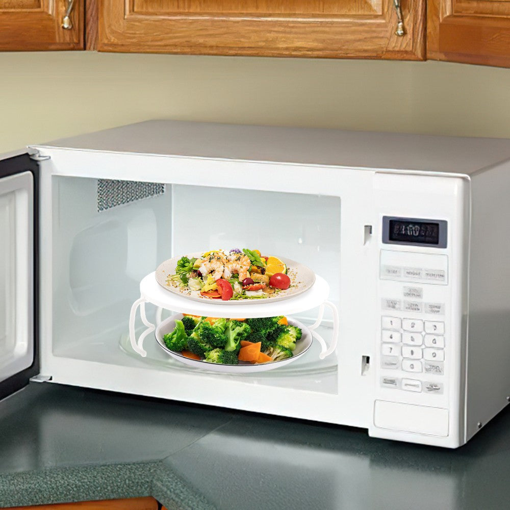 ya 25 2pcs Rouded Mircrowave Oven Rack Layered Steaming Tray Kitchen Accessory
