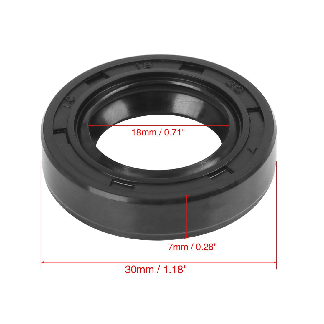 ya 5 8.7 Black 18 x 30x 7mm NBR Rubber Double Lip TC Oil Shaft Fuel Injector Seal for Car