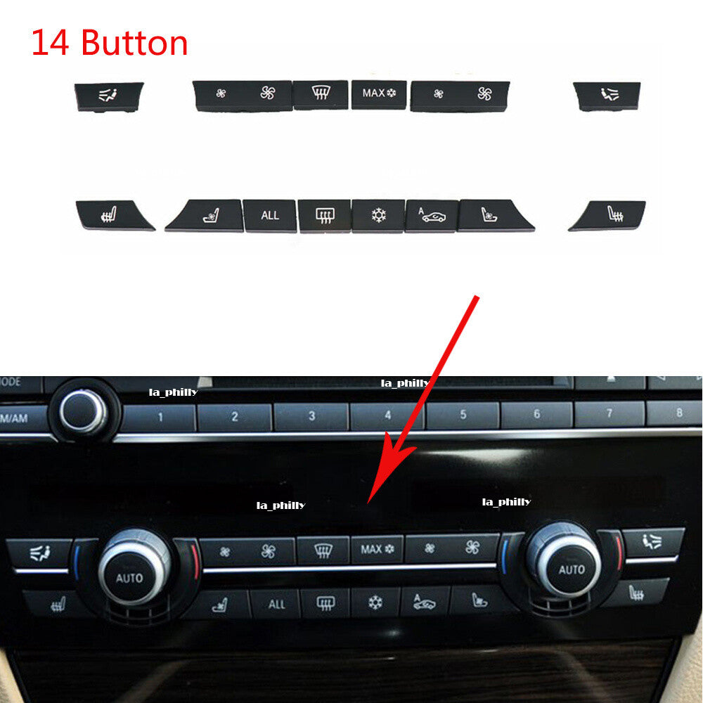 ya 13 14 Button Key Caps Repair Kit A/C Heater Switch for BMW F07 F10 F11 F01