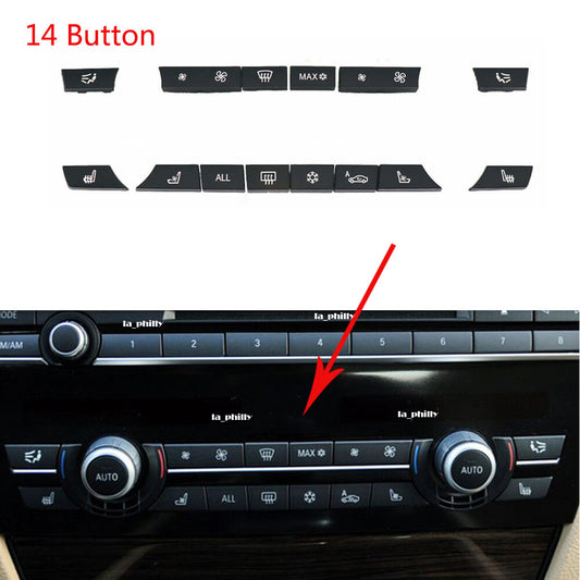 ya 13 14 Button Key Caps Repair Kit A/C Heater Switch for BMW F07 F10 F11 F01