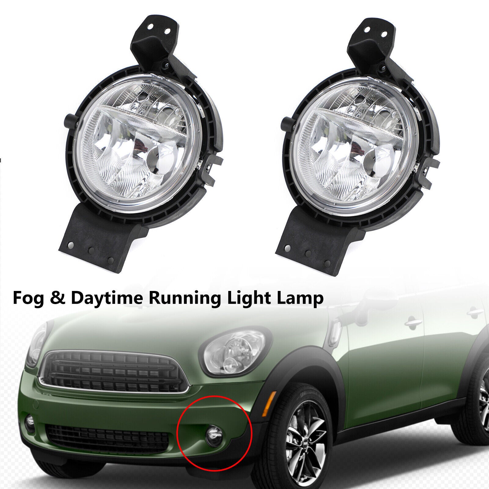 ya 1 8.5.1 L&R Fog Light Daytime Running Lamp for Mini Countryman R60 2010-2016 d
