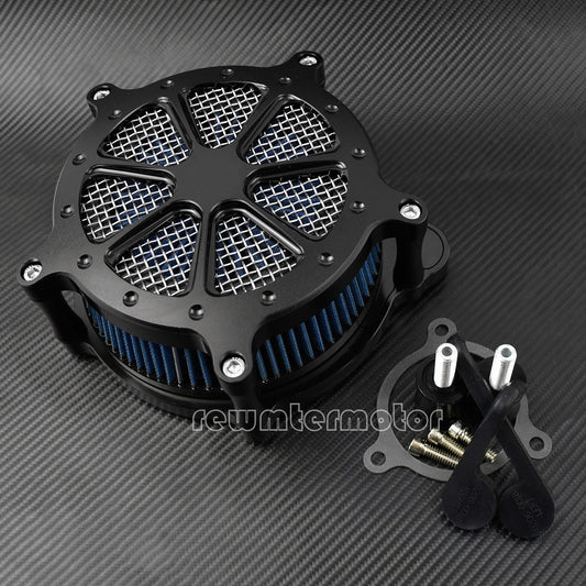 ya 8 5.26 Dots Black Air Filter Blue Cleaner Fit for Harley Touring Trike 17-19 Softail 18
