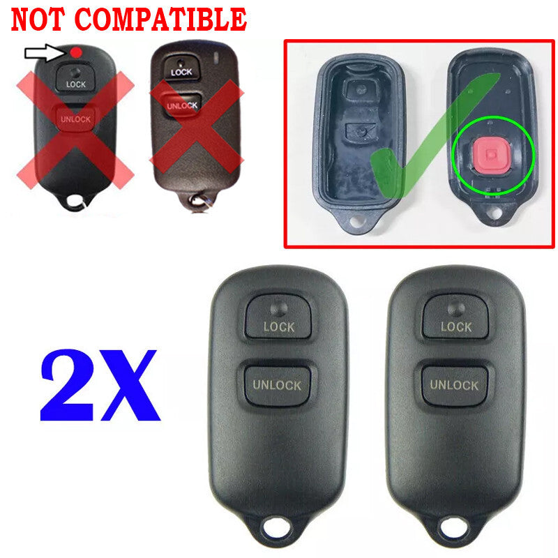 ya 10 5.28 2Pcs Key Fob Shell Case for Toyota Highlander 2001 2002 2003 2004 2005 2006 2007