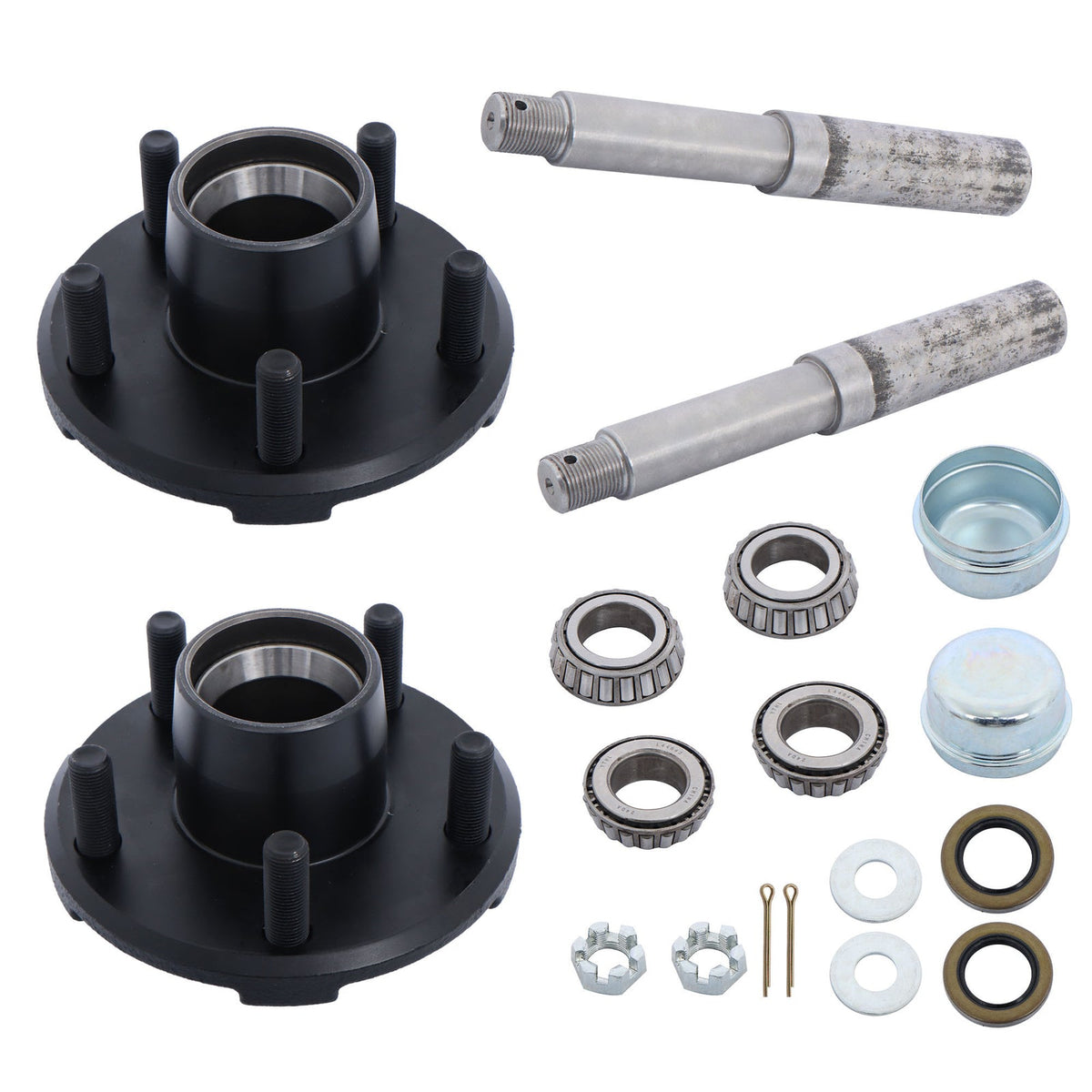 ya 10 10.28 1-inch round BT8 spindle and 5 pairs of 4.5-inch trailer wheel hub kits wit
