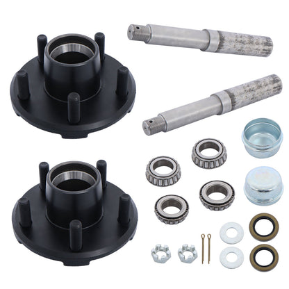 ya 10 10.28 1-inch round BT8 spindle and 5 pairs of 4.5-inch trailer wheel hub kits wit