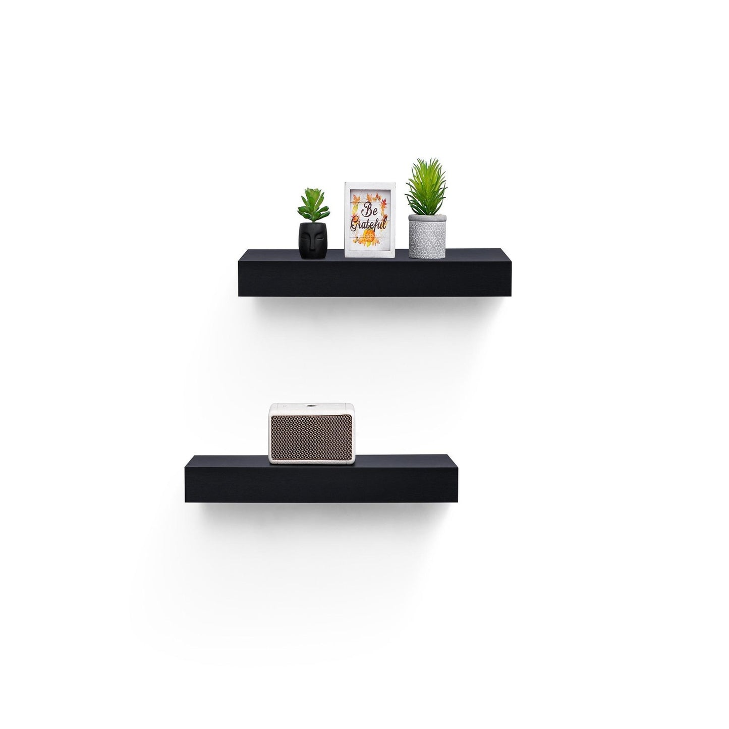 ya 16 Floating Shelves 18.11 | Wall Mounted Wood Shelves | Invisible Brackets | Black