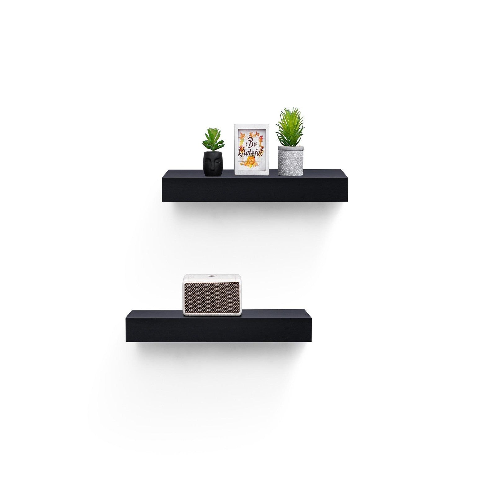 ya 16 Floating Shelves 18.11 | Wall Mounted Wood Shelves | Invisible Brackets | Black