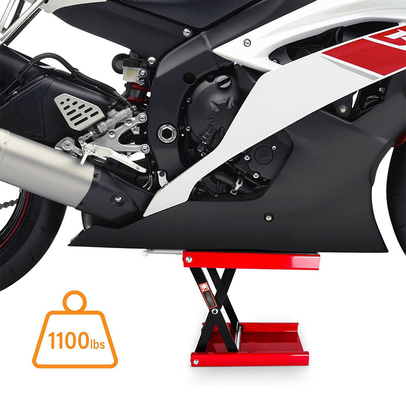 ya 1 6.30 Motorcycle Lift Steel Scissor Jack Suitable for Street Bike 1100 LBS Motorcycle Scissor Jack