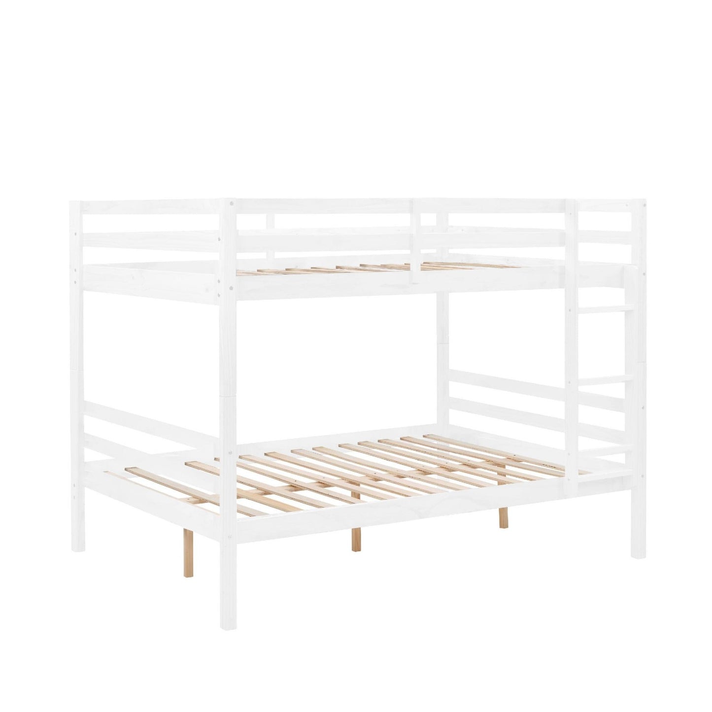 ya 28 Full Over Full Bunk Bed White with Ladder | Wooden Bunk Bed For Kids/Teens