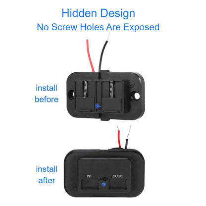 ya 5 8.7 PD Type C USB Port Car Fast for Charger Waterproof Socket Power Outlet Panel Mount