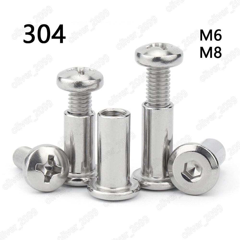 304 Stainless Steel Phillips Pan Head Screws With Hex Socket Rivet Nut M6 M8