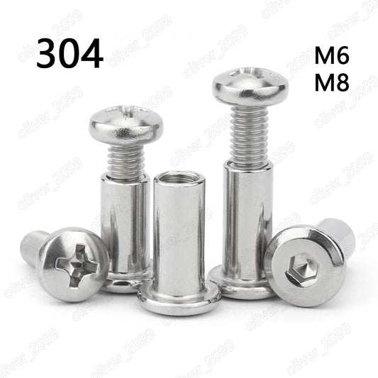 304 Stainless Steel Phillips Pan Head Screws With Hex Socket Rivet Nut M6 M8