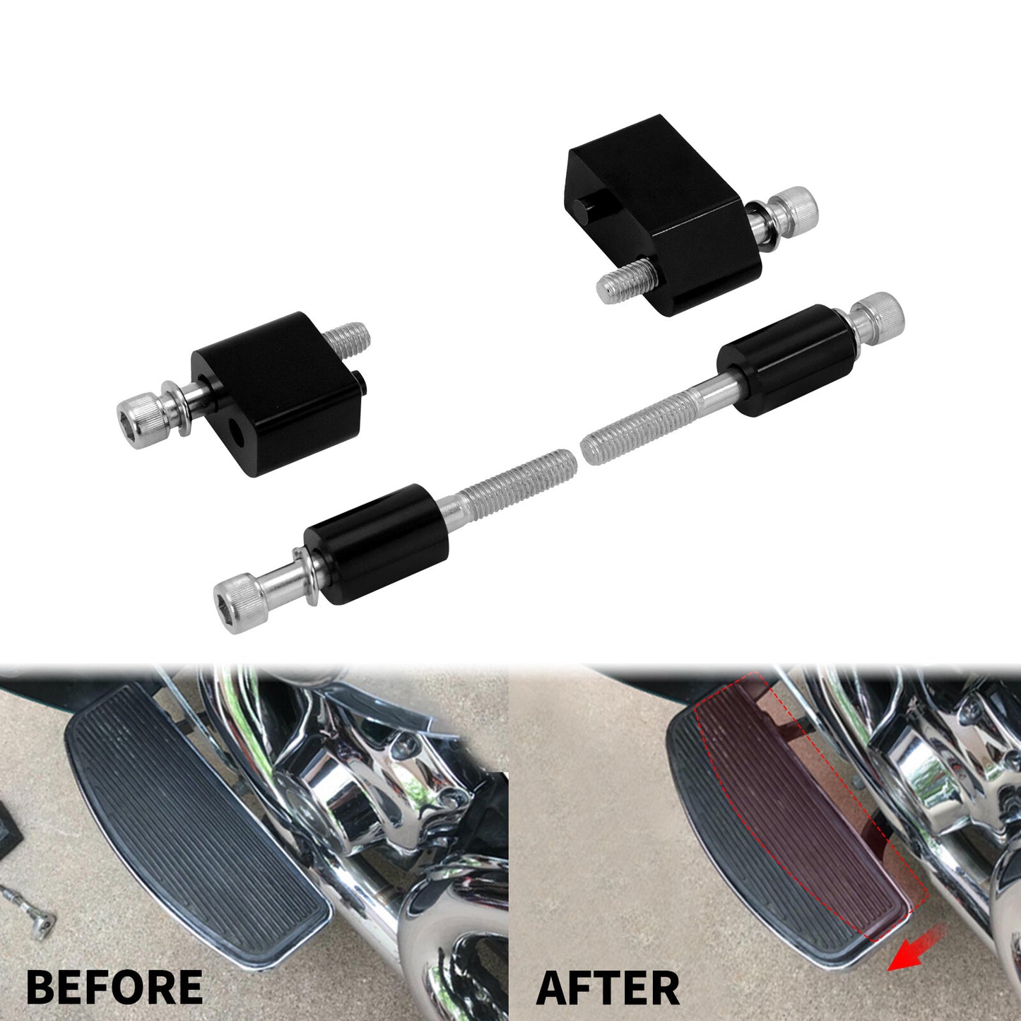 ya 11 6.8 1-1/4'' Driver FloorBoard Spacer Extension Kit Fit for Harley Touring 2009-2023