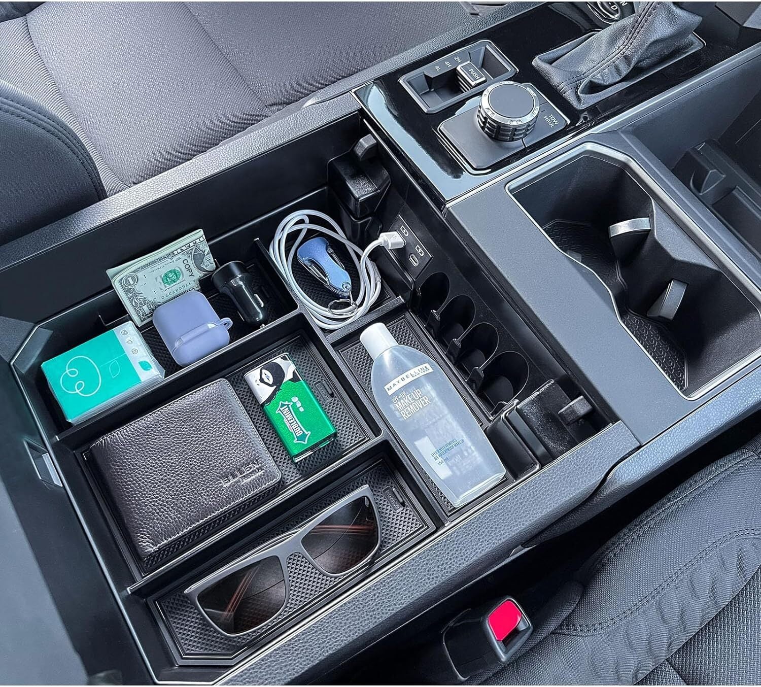 ya 2 6.26 for Toyota Tundra Sequoia 2023-2024 Center Console Armrest Box Organizer Tray