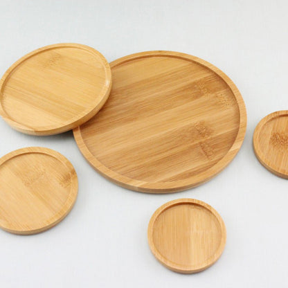 ya 14 6 Pcs Small Plant Saucer Bamboo Saucers Bottle Flowerpot Tray Clay Pots