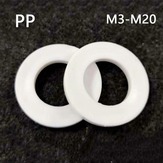 PP Polypropylene Plastic Flat Washers Insulation M3 M4 M5 M6 M8 M10 M12 M14 M20