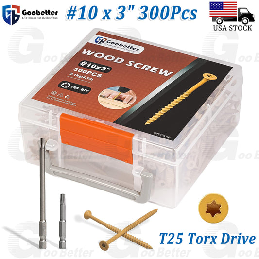 #10 x 3  Deck Screws T25 Torx Drive Self Tapping Wood Decking / Fencing Screws