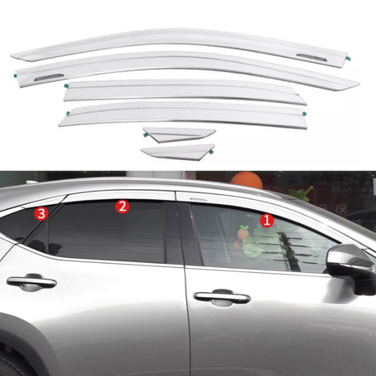 ya 4 6.17 for Lexus NX250 350H 450h 2022-24 Visor Vent Shade Sun Rain Guard Set Chrome 6x