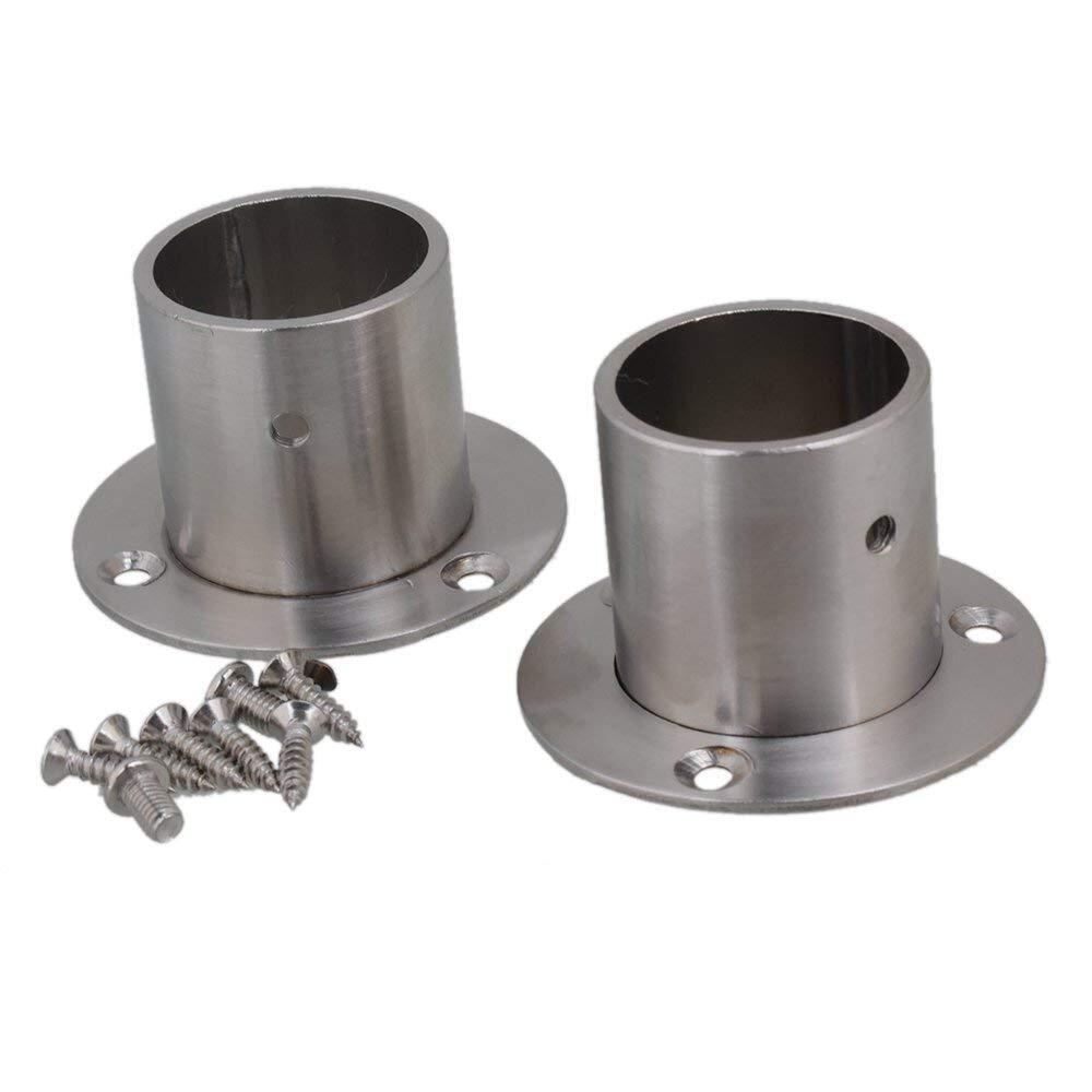 ya 26 6PCS Silver Closet Rod Flange 32mm Stainless Steel Housewear & Furnishings