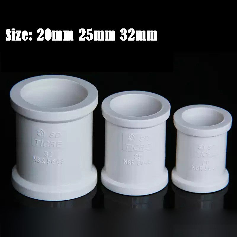20mm 25mm 32mm White Thick-Wall PVC Pipe Fitting Straight Connector 1-10Pcs