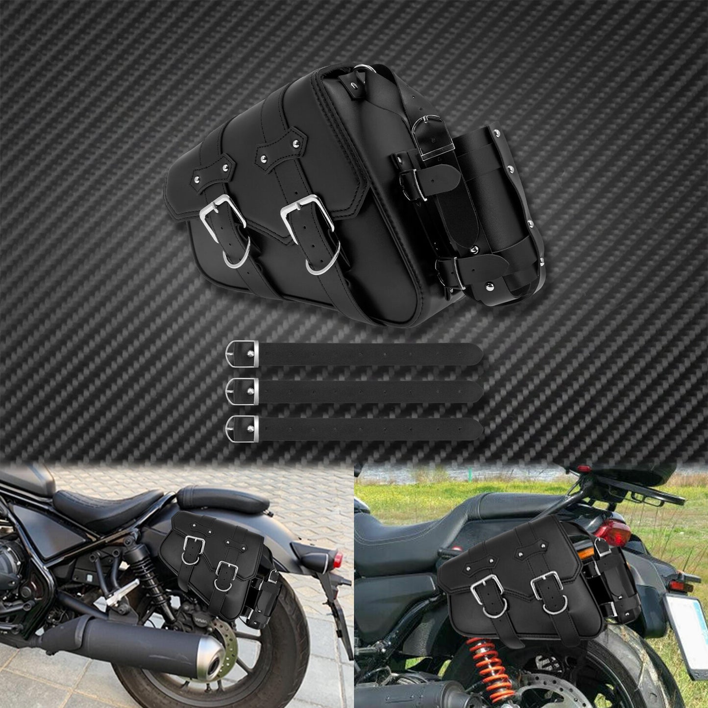 ya 11 6.5 Motorcycle Saddlebag Storage Left Side Luggage Tool Saddle Bag w/ Bottle Bag
