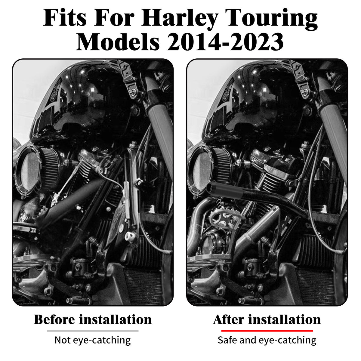 ya 5 8.7 1.25 Engine Guard & Saddlebag Crash Bar for Harley Touring Electra Glide 14-23