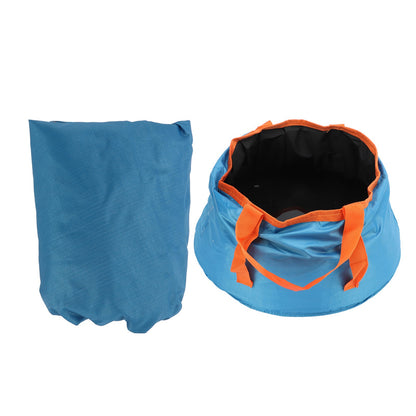 ya 26 Blue Collapsible Bucket With Handle Portable Folding Wash Basin Lightweight