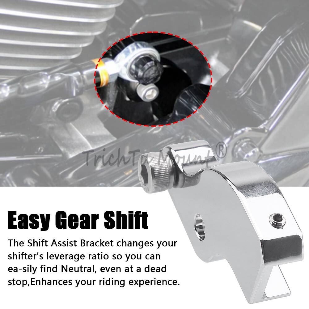 ya 5 8.7 Chrome Gear Shift Neutral Assist Bracket for Harley Softail FLFB Touring Glide