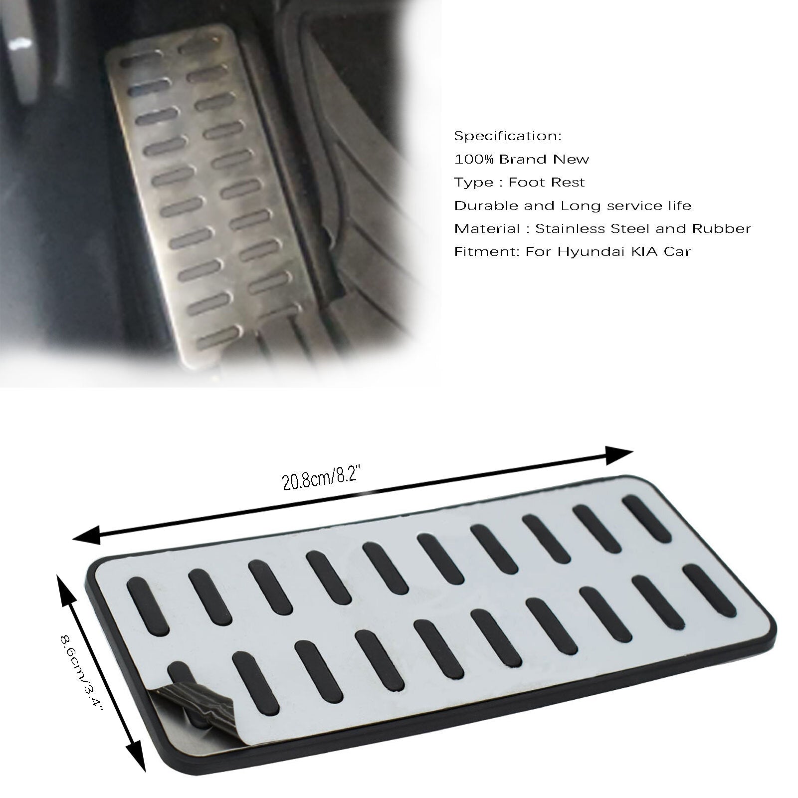 ya 9 6.5.2 Foot Rest Pedal Cover for Hyundai for Kia K5 304 SS Stainless Steel Car Accessories