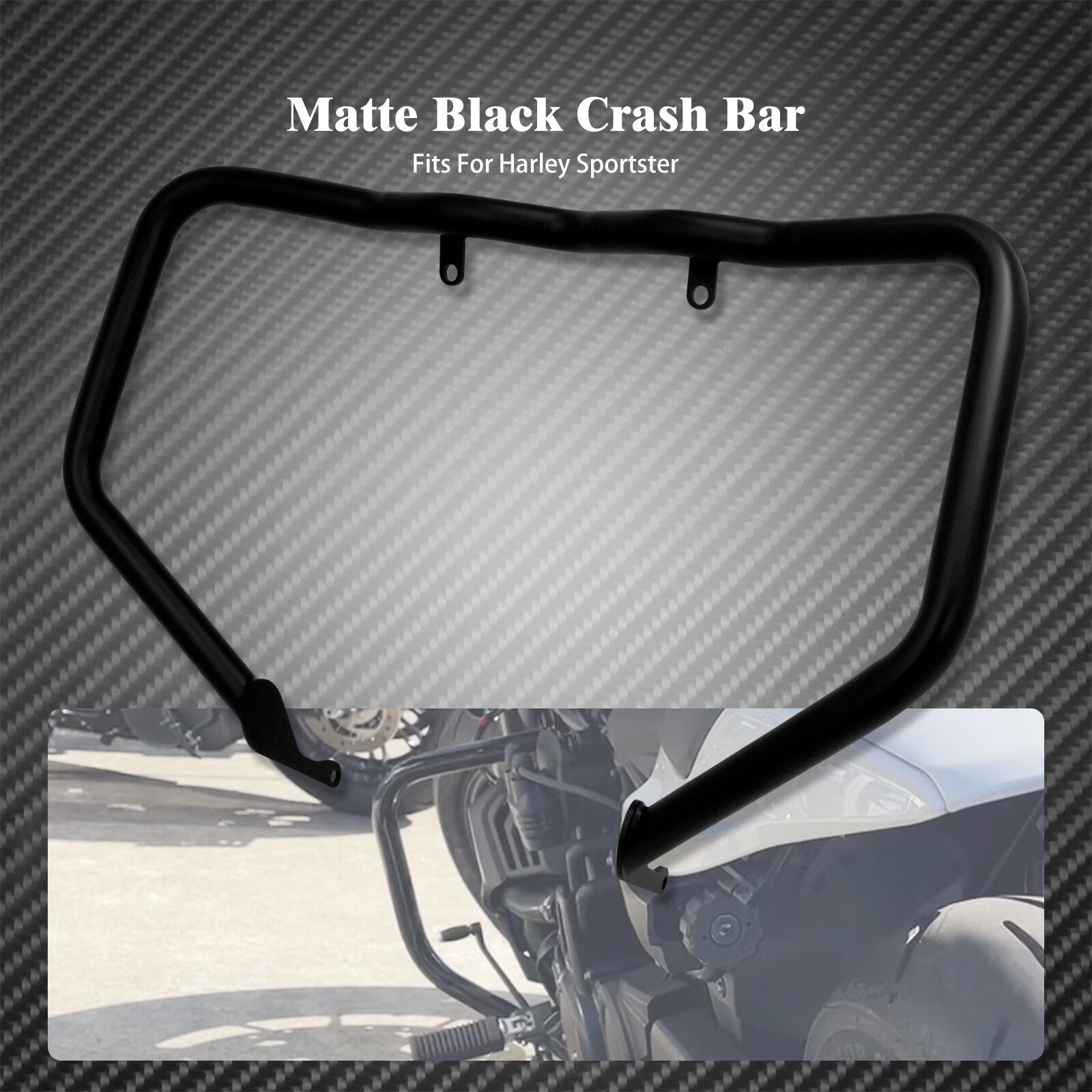 ya 27 7.20 Matte Black Engine Guard Crash Bar Fit for Harley Sportster S RH1250S 2021 2022