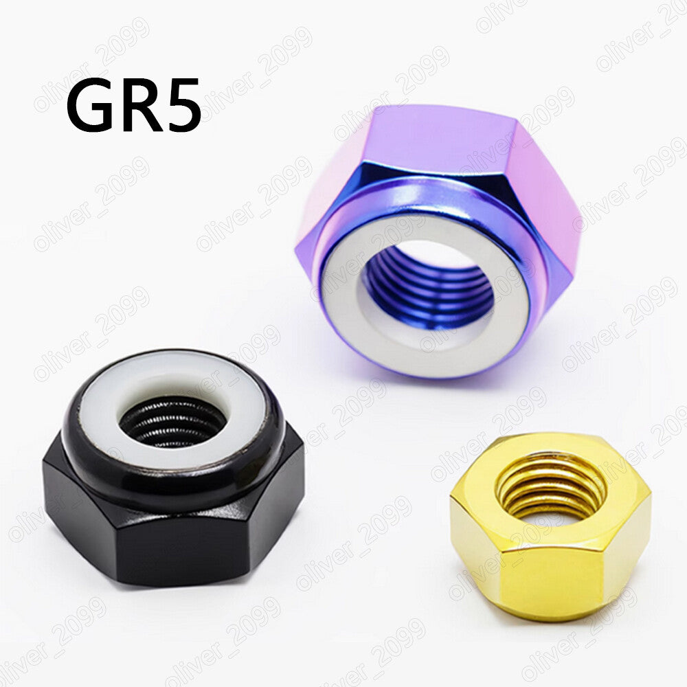 Colorful Titanium GR5 DIN985 Hexagon Nylon Insert Lock Nuts M4/M5/M6/M8/M10/M12