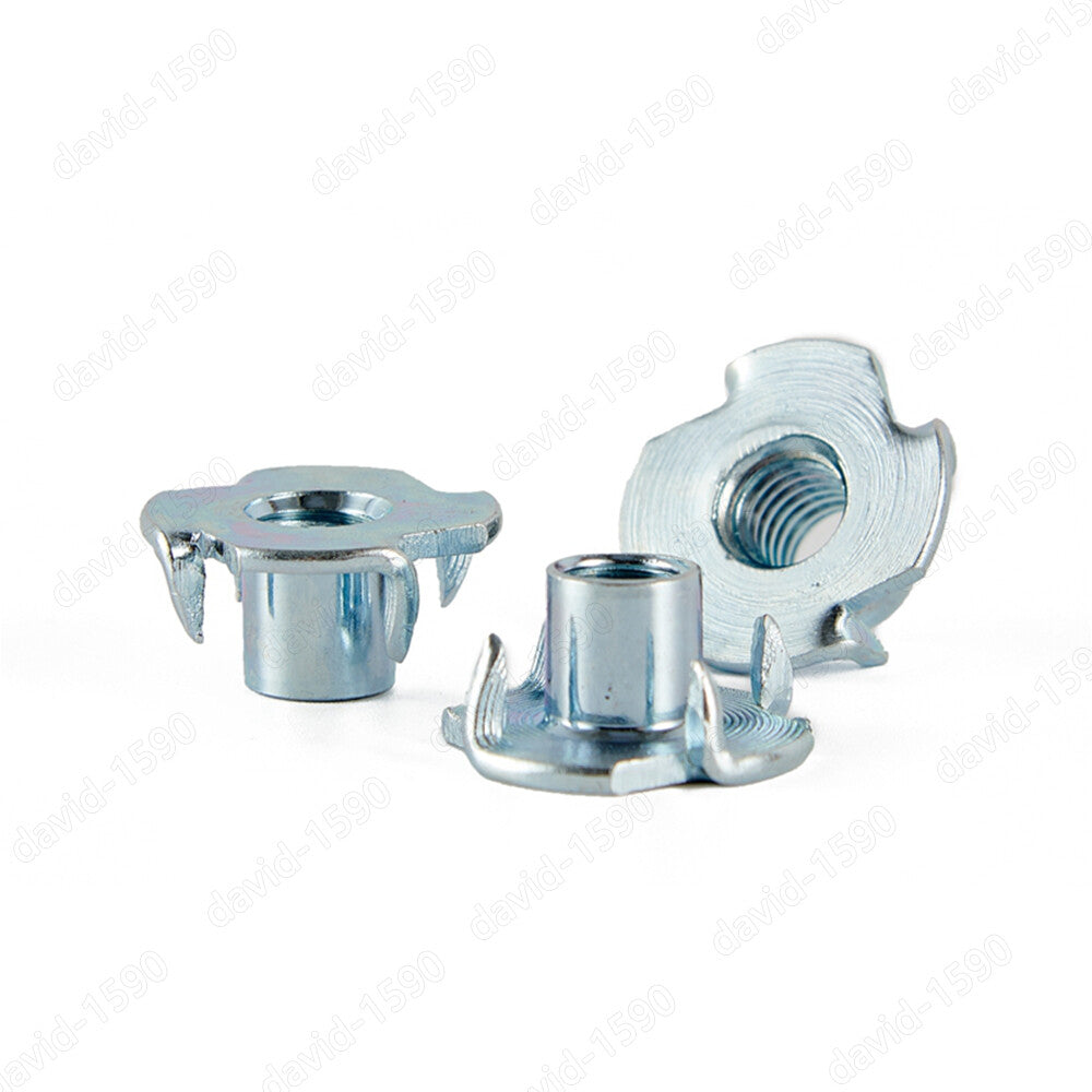 1/4  5/16  3/8  Zinc Plated Steel 4 Prongs T Nut Tee Nuts Furniture Wood Insert