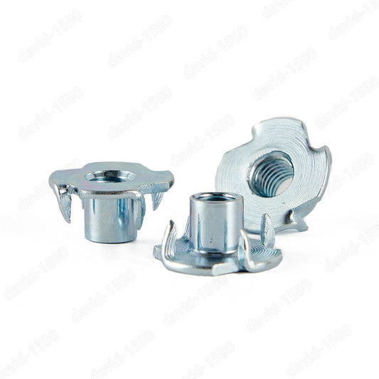 1/4  5/16  3/8  Zinc Plated Steel 4 Prongs T Nut Tee Nuts Furniture Wood Insert