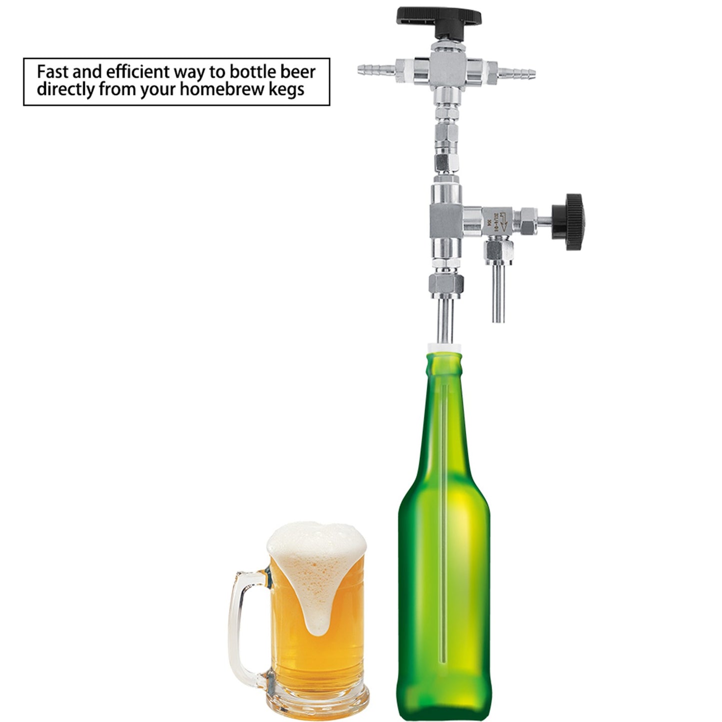 ya 26 304 Stainless Steel Counter Pressure Beer Bottle Filler Home Brew CO2 Beer NC